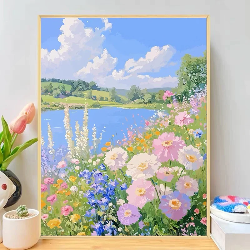 

Цветочная алмазная вышивка «Целебный пейзаж» для самостоятельного творчества, декор для гостиной в современном минималистичном стиле, с рамкой, клеевым карандашом и стразами.