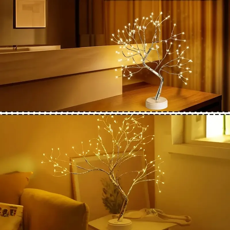 1PC 108 Leds Tree Light With USB&Battery Operated Touch Switch Copper Wire Tree Branch Lamp For Outdoor And Indoor Decoration