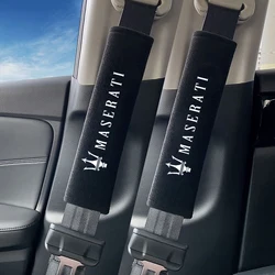 2pcs Car Seat Belt Pad Safety Strap Shoulder Cover Soft Mat For Maserati GranTurismo Levante GranCabrio Quattroporte Accessories
