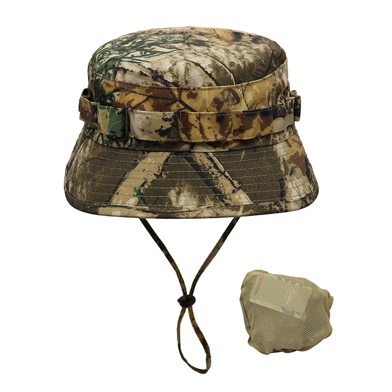 Summer Tactical Hat For Men\'s Camouflage Outdoor Camping Mountaineering Hat Sunscreen Foldable Jungle Hunting Bucket Hat