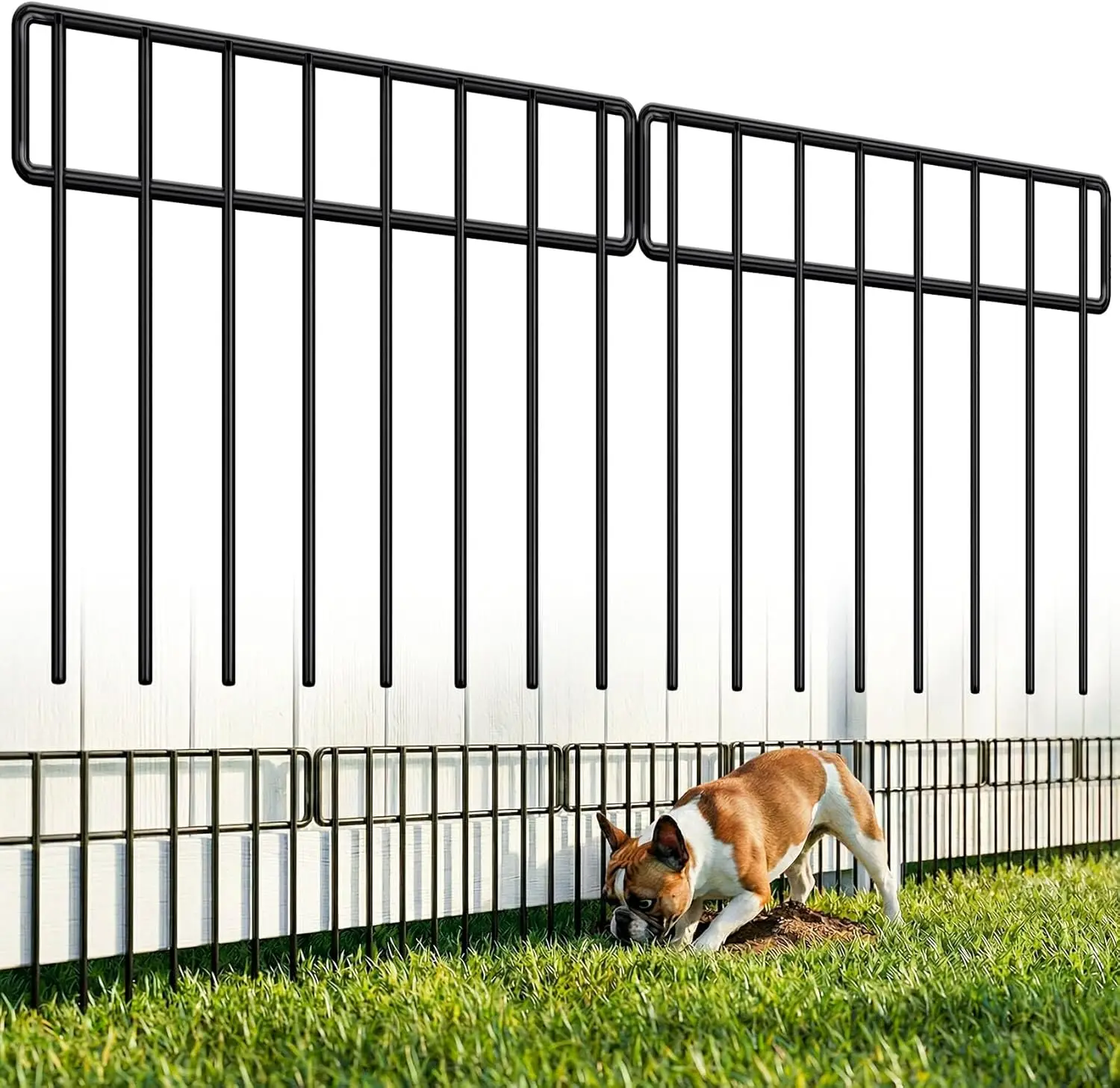

42.5FT No Dig Animal Barrier Fence - 30 Pack Heavy Duty Metal Garden Fence, 4.2mm Thick, Rustproof, Dog Fence for Yard