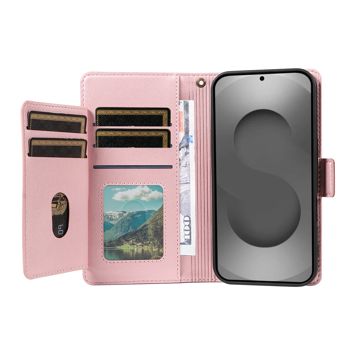 حافظة هاتف جلدية مغناطيسية لهاتف سامسونج جالاكسي S22 S23 S24 S25 Ultra Plus FE غطاء هاتف متعدد الجيوب