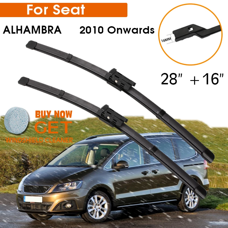 Car Wiper Blade For Seat ALHAMBRA 2010 Onwards Windshield Rubber Silicon Refill Front Window Wiper 28"+16" LHD RHD Accessories