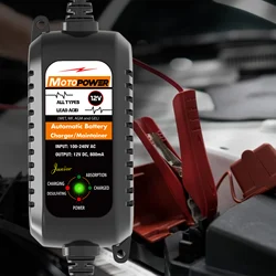 12V Automatic otomatik akıllı araba motosiklet pil şarj cihazı bakım