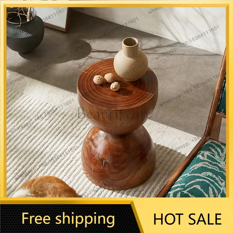 LD wabi-sabi wind log pier retro stump ornament round log edge
