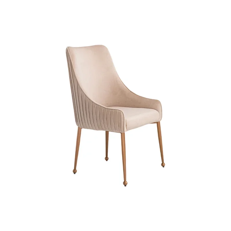 Light luxury dining chair, white fabric hotel backrest chair commercial