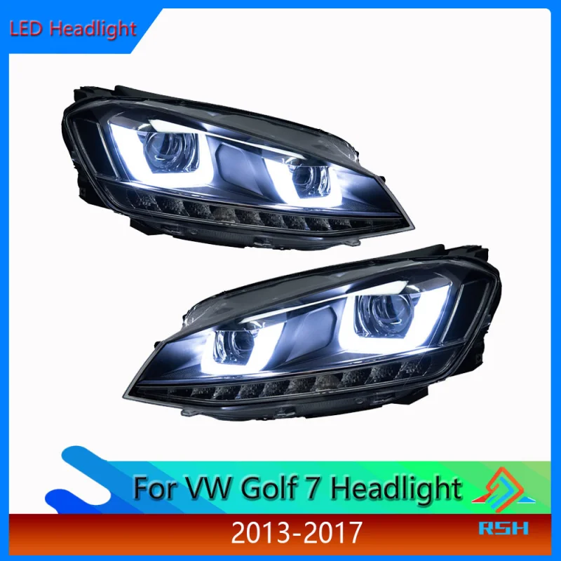

For Volkswagen Golf 7 Headlight 2013-2017 Models Modified LED Projector Headlights Low To High Beam DRL And Turn Signals Light