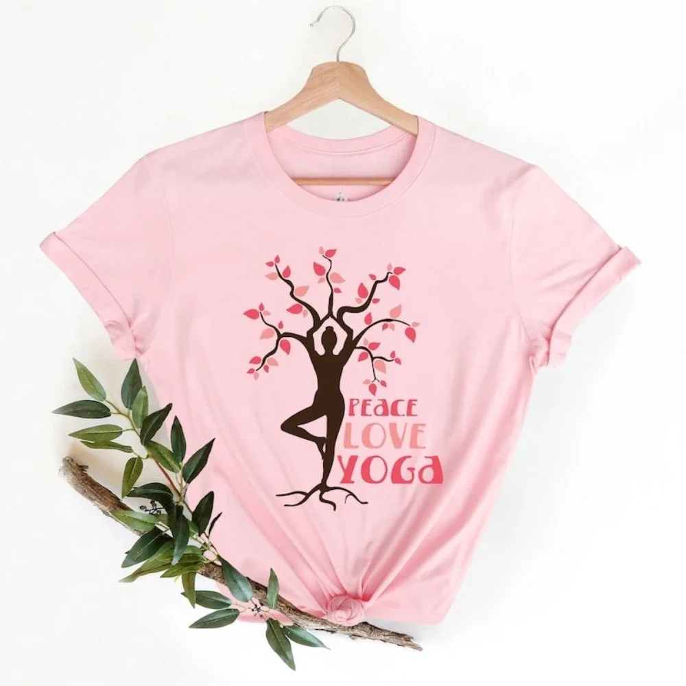Yoga Namaste Womens Spiritual Buddha Silhouette Peace Love Chakra Shirt Woman Man Cotton Graphic T Shirts Vintage Aesthetic
