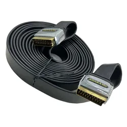 Euro Scart Cable 21-PIN Scart RGB cable Flat EuroSCART to Scart video Cord Scart video cable 10M/7.5M/5M/1.5M/1M/0.75M