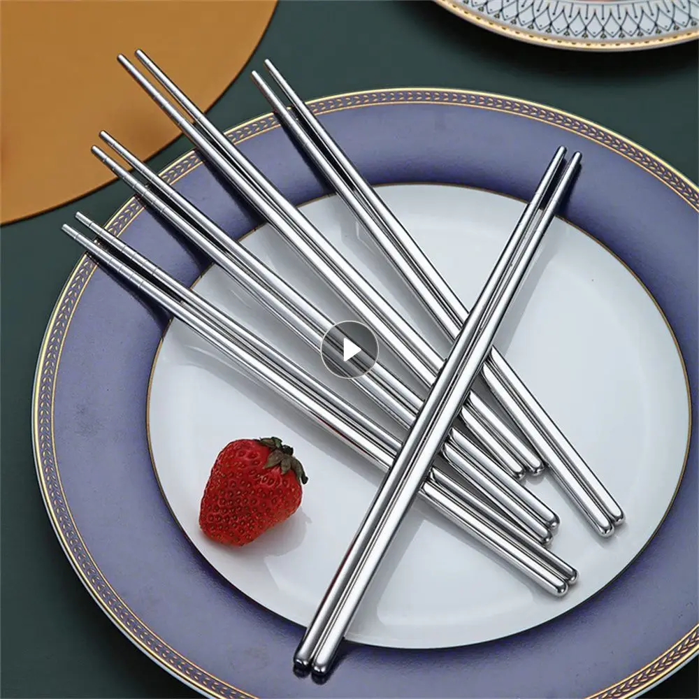 Stainless Steel Chopsticks Insulation Lightweight Chinese Metal Tableware Sushi Chopsticks Reusable Stainless Steel 1/2/5 Pairs