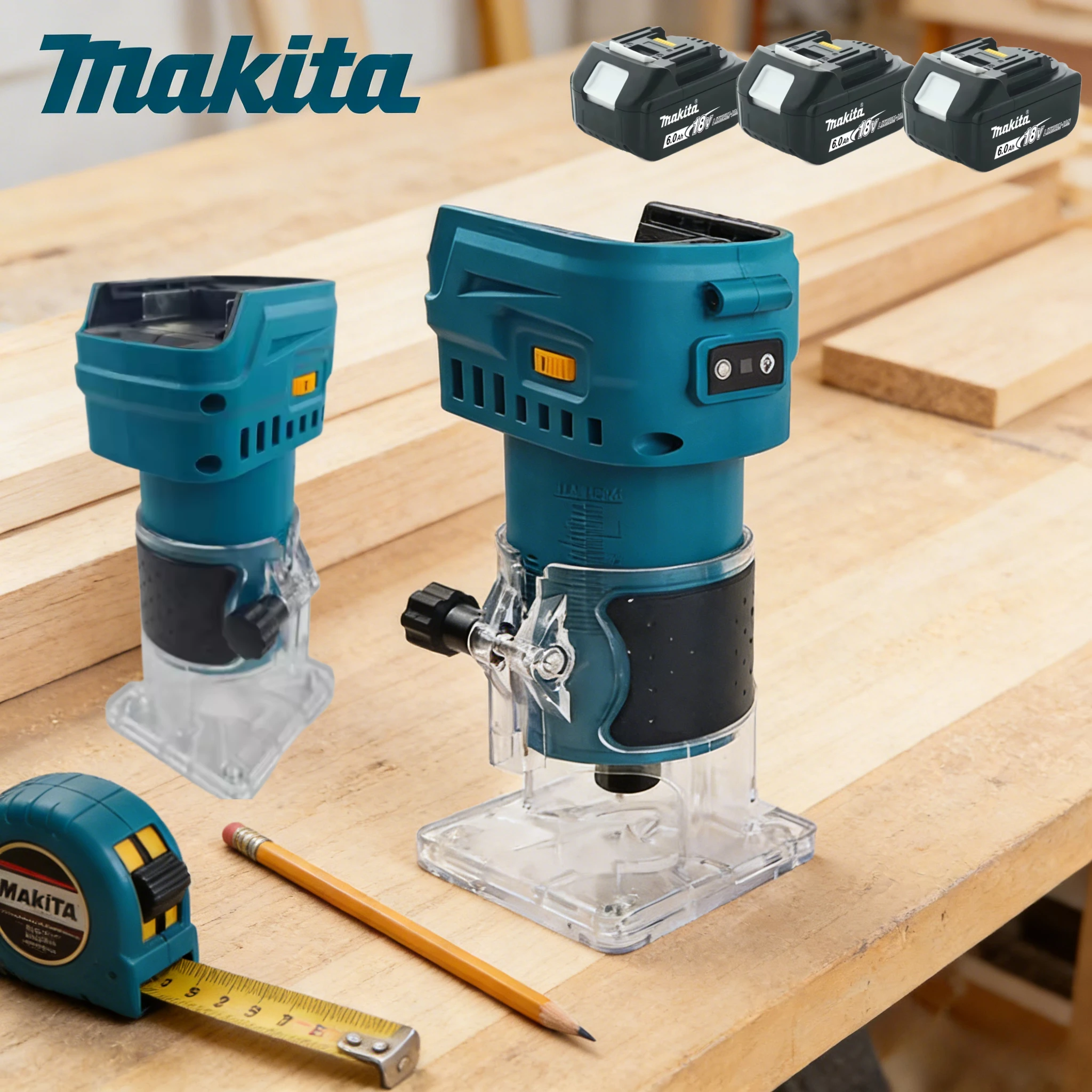 

Makita 18V Woodworking Trimming Machine - Lithium Battery Rechargeable Brushless Electric Tool