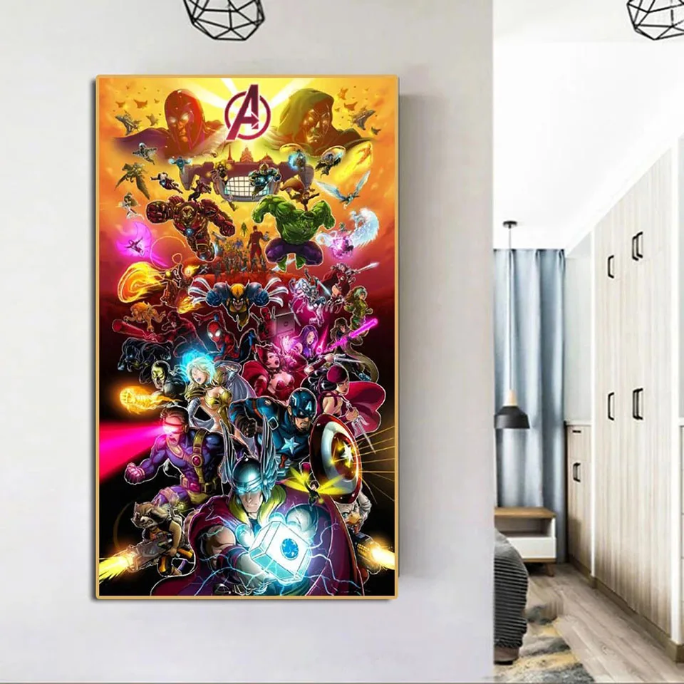 Marvel diament mozaika duże DIY diament malarstwo Avengers Endgame Art krzyż zestaw do szycia rękodzieło Hobby obraz z filmu 5D wystrój