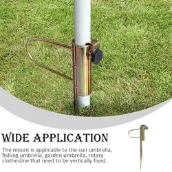 Beach Parasol Holder Adjustable Iron Patio Boat Pole Fence Garden Fishing Sun Shadow Umbrella Stand with Ground Spike