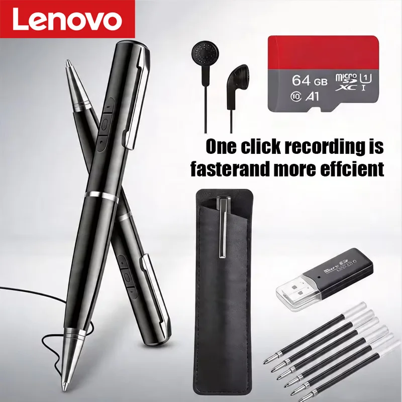 Nouveau stylo enregistreur vocal numérique IA 128 Go avec réduction intelligente du bruit, lecture audio et fonction d'écriture rechargeable