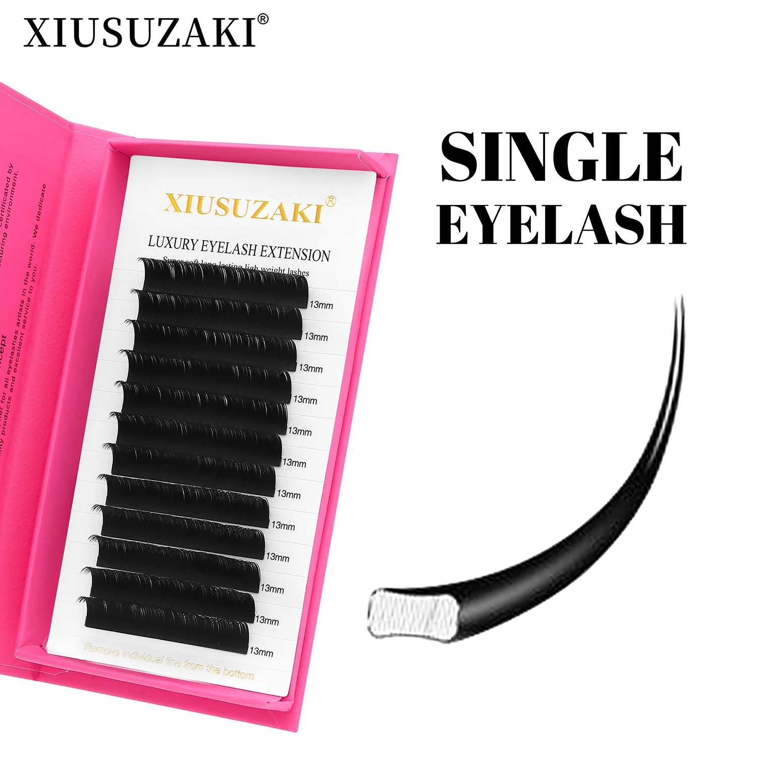 XIUSUZAKI Ellipse pestañas planas puntas divididas negro mate suave Natural Individual extensiones de pestañas postizas proveedores de pestañas planas