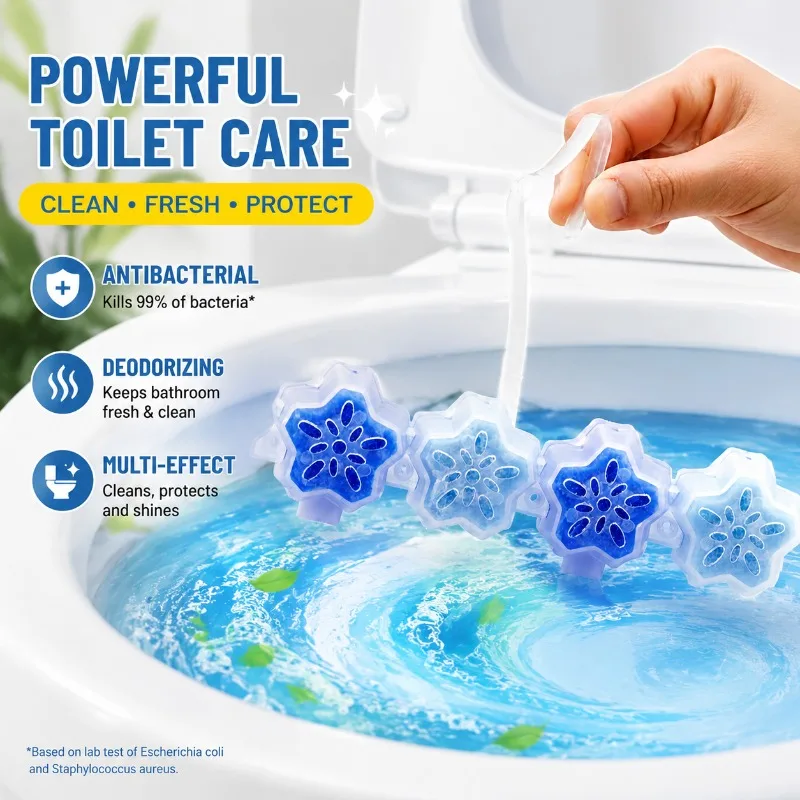 Toilet Cleaning Block Blue Bubble Hanging Basket Antibacterial Deodorizing Multi-effect Tank Cleaner Bathroom Scale Remover