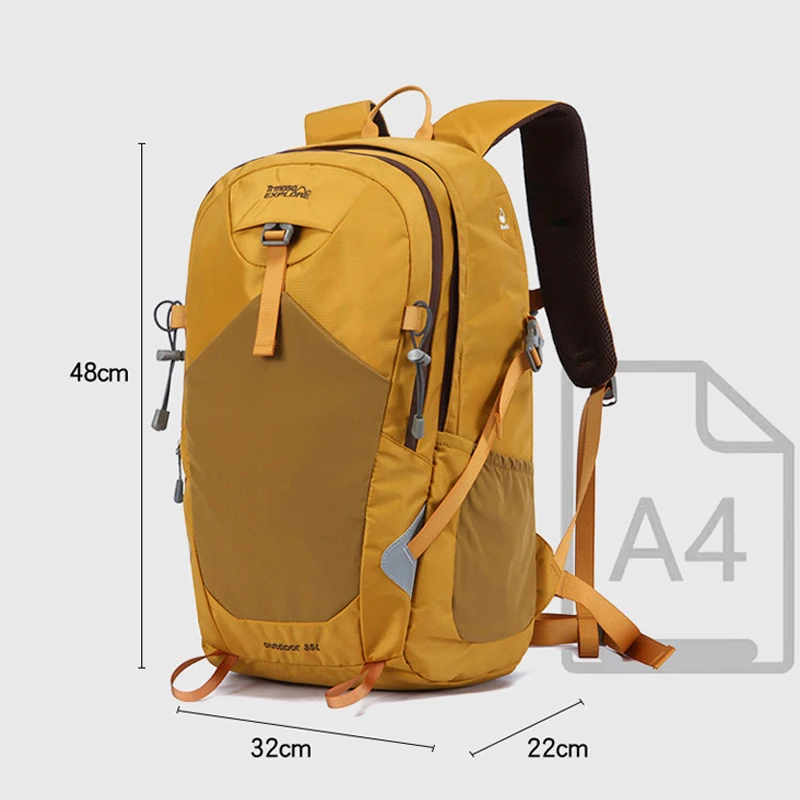 Large Capacity Outdoor Hiking Backpack Lightweight Short Travel Bag Waterproof Wear-resistant Mountaineering Shoulder Rucksack
