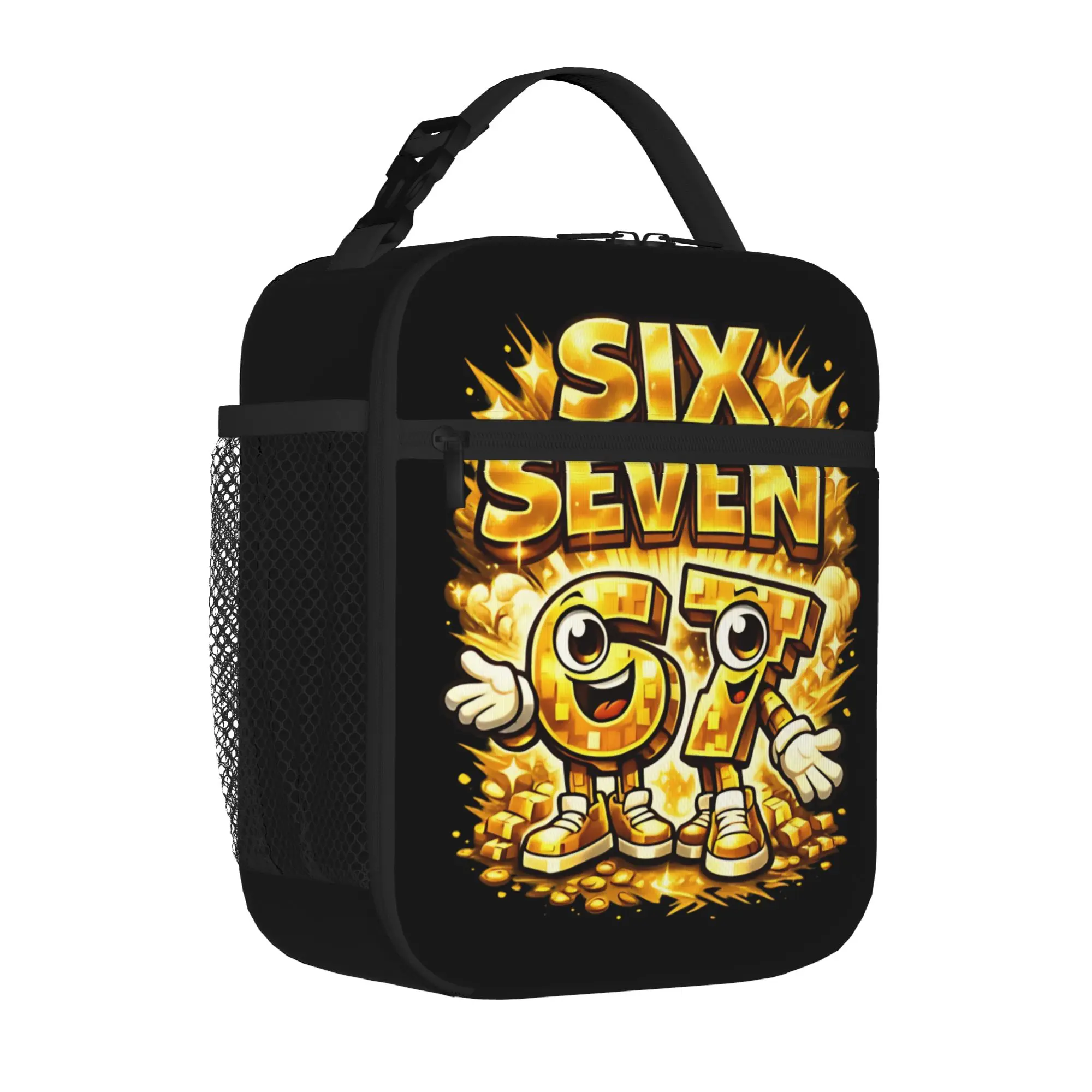 Funny Meme 67 Six Seven Thermal Insulated Lunch Bags for Picnic  Reusable Food Bag Container Cooler Thermal Lunch Boxes