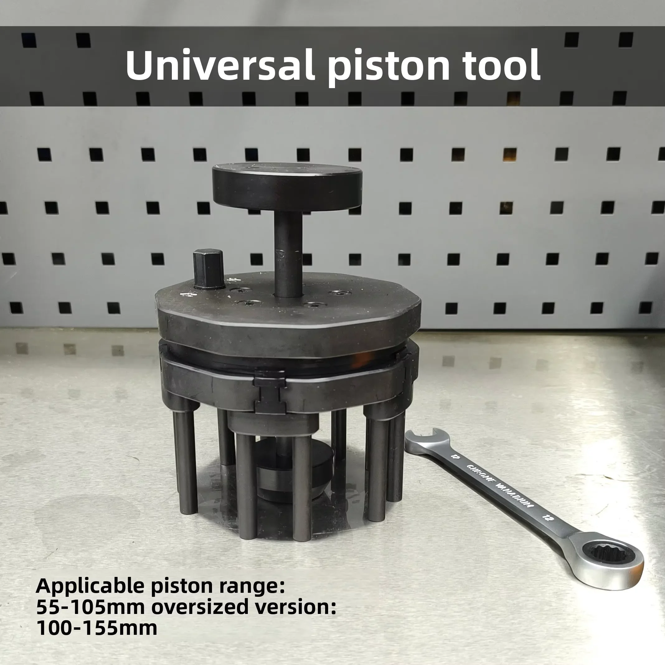 Adjustable Universal Piston Ring Installation Tightening Tool 55-105mm High Carbon Steel Funnel for Large Vehicle