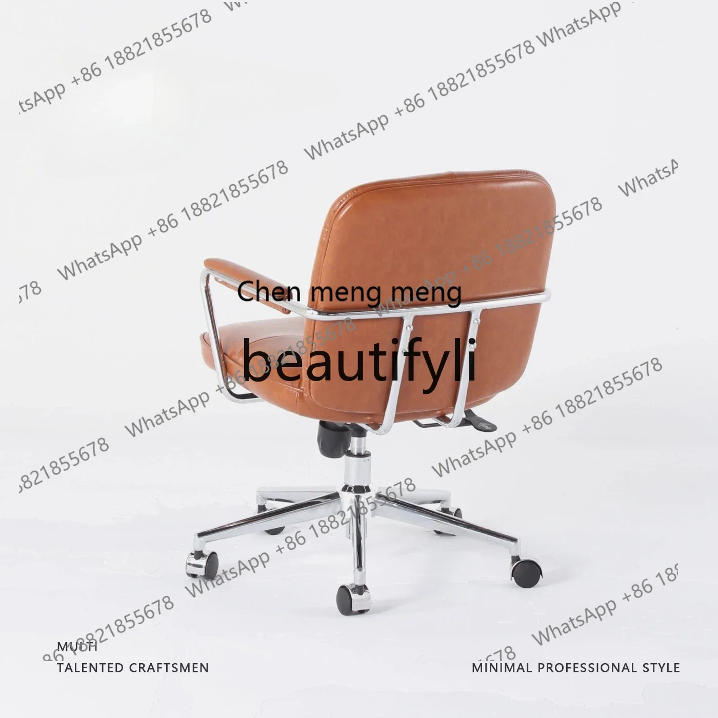 

2003Home Comfort Leather Computer Chair Vintage Book, Rotating Office Chair