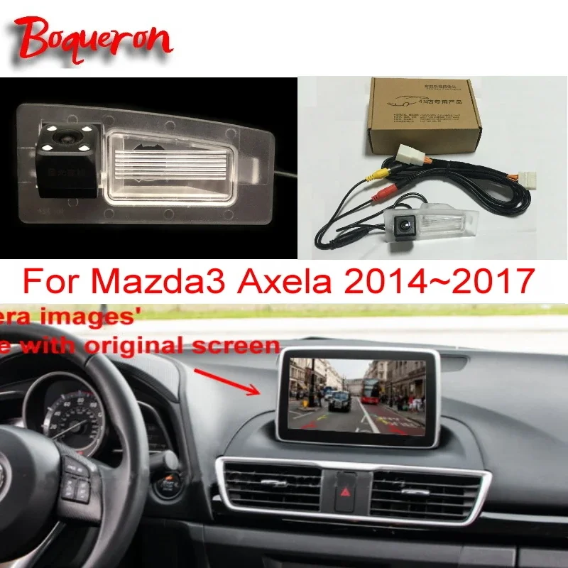 

For Mazda 3 Mazda3 Axela BM Sedan 2014~2018 RCA & Original Screen Compatible Car Rear View Reverse backup Camera Sets