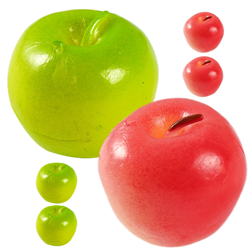 6 Pcs Mini Apple Toys Harvest Desktop Ornament Decorate Miniatures Pvc Apples Fake