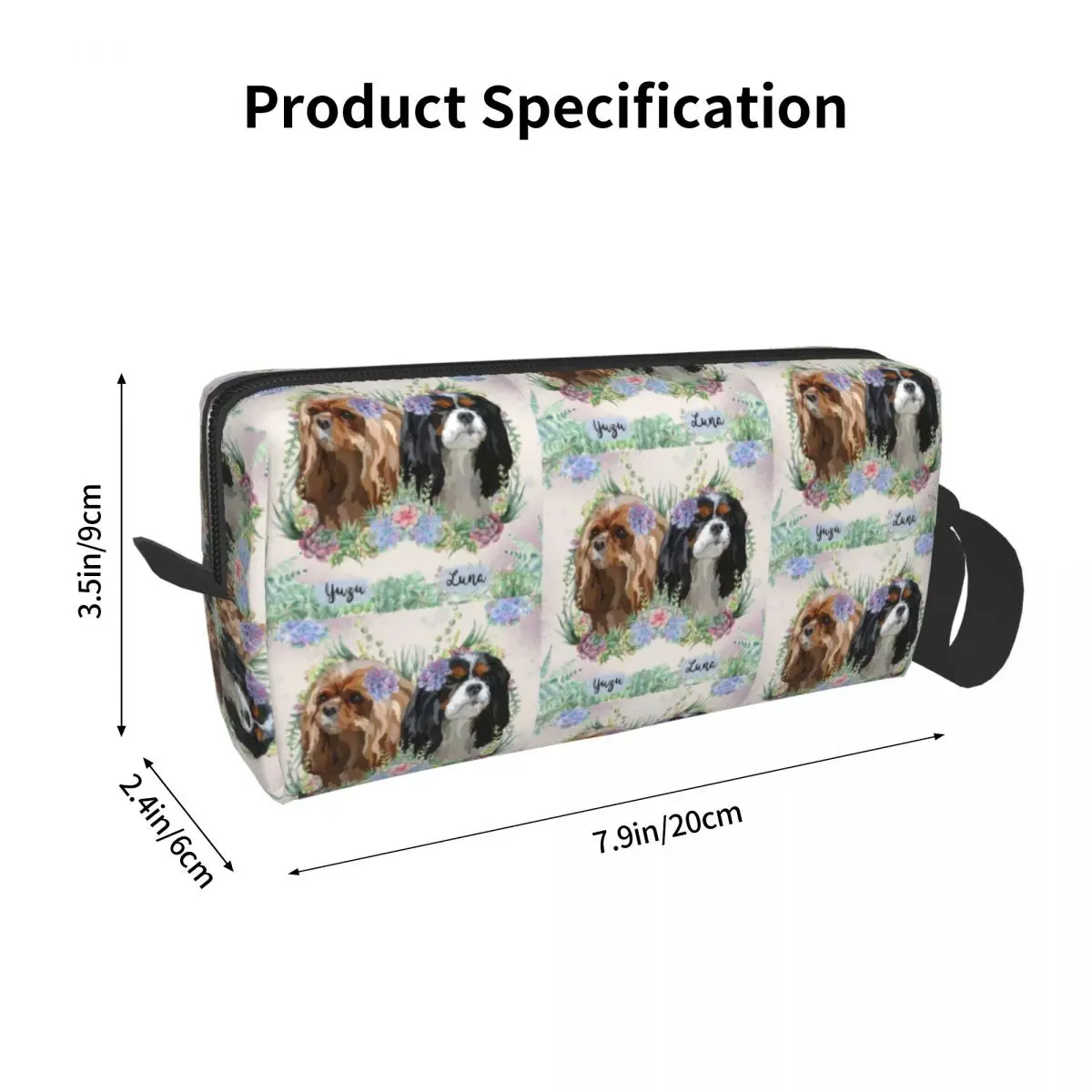 Cute Cavalier King Charles Spaniel With Flowers Travel Toiletry Bag Dog Animal Cosmetic Makeup Organizer Beauty Storage Dopp Kit image 6