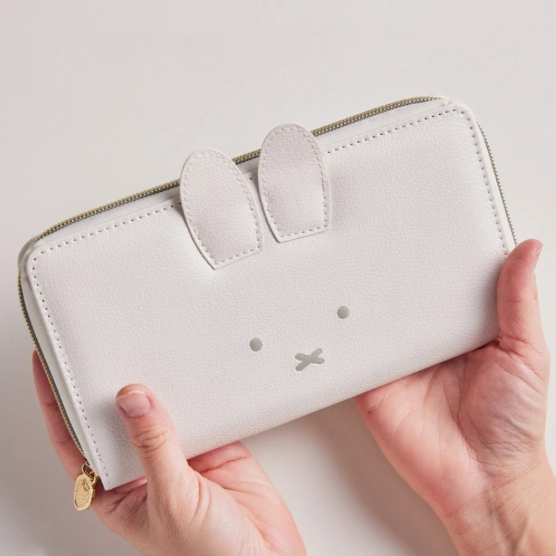 

Горячая мультяшная серия Miffy, длинный кошелек на молнии для монет, изысканный портативный большой вместительный милый мешок для хранения, подарок