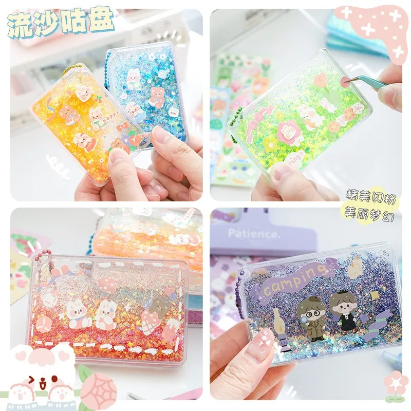 Quicksand Brick Acrylic Creative Quicksand Goo Card Set Cute Handbook Set DIY Goo Card Full Set of Stickers For Girls Gift