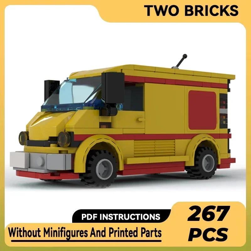 City Car Model Moc Building Bricks Medium Panel Mail Van Technology Modular Blocks Gifts Christmas Toys DIY Sets Assembly