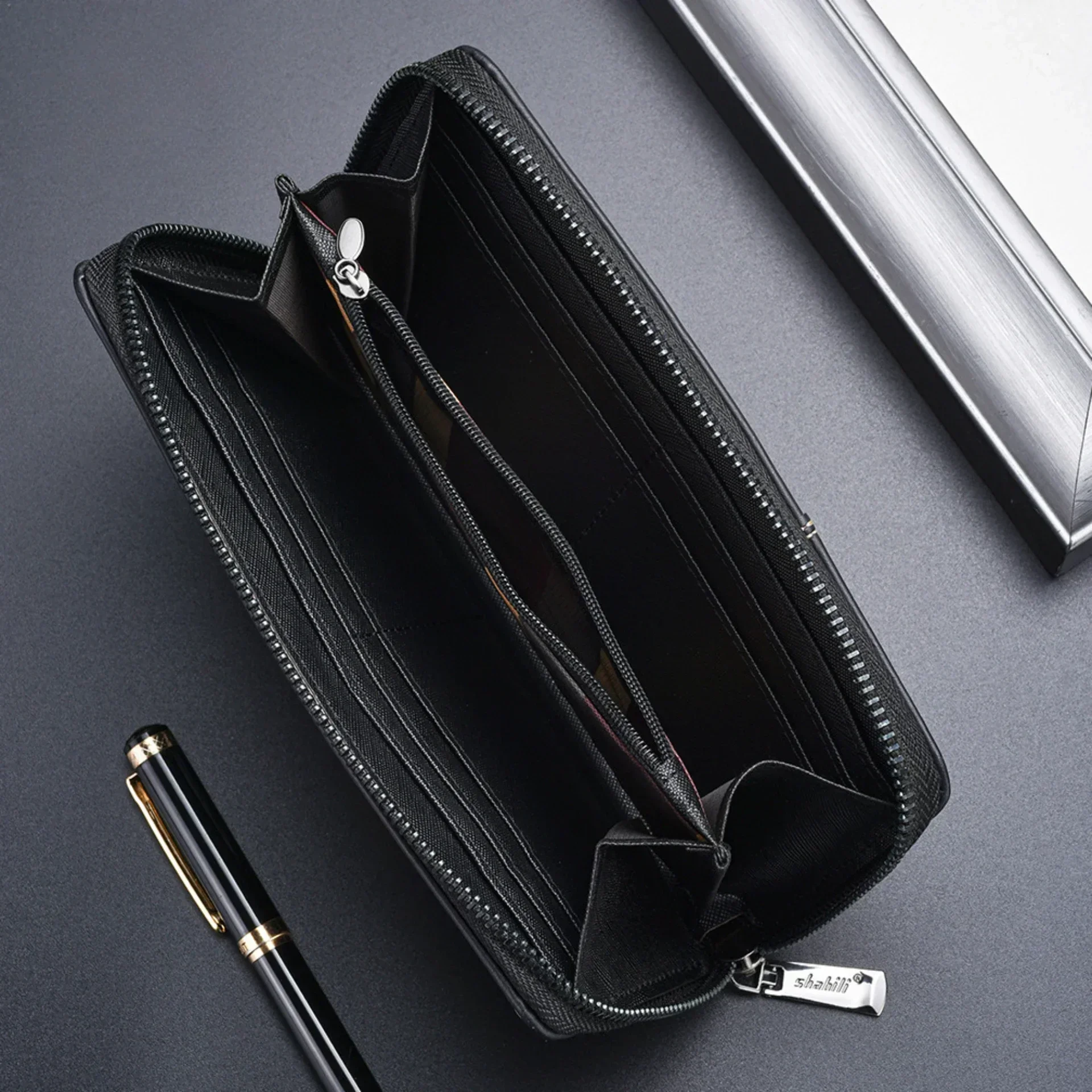 

Leather Men Wallets Long Design Causal Purses Male Zipper Wallet Coin Card Holders Slim Money Bag High Capacity Credit Case