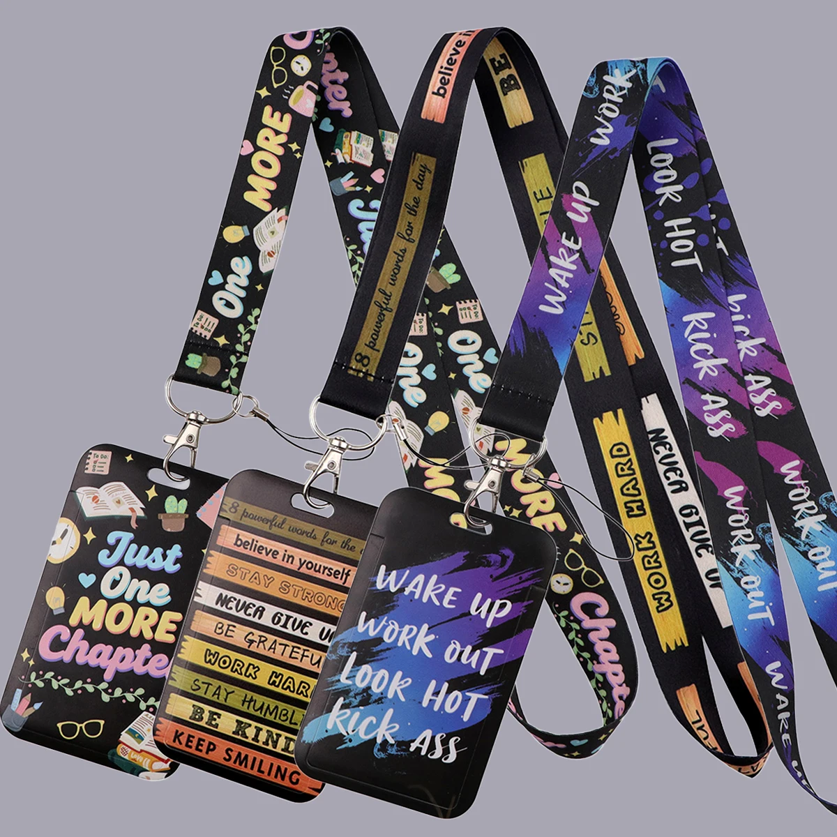 Just One More Chapter Quotes Credential Holder Neck Strap Lanyard for Key Keychain USB Badge Holder Keyring Accessories Gifts