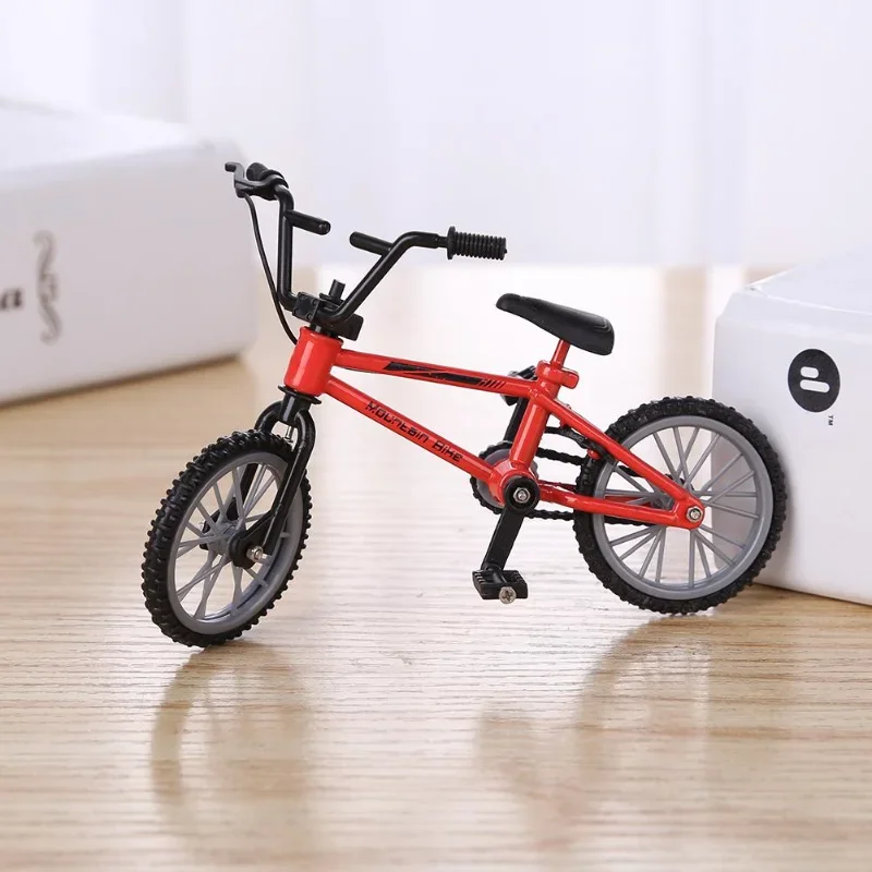 1:10 Alloy Bicycle Model Diecast Metal Finger Mountain bike Racing Toy Bend Road Simulation Collection Toys for Children Kids