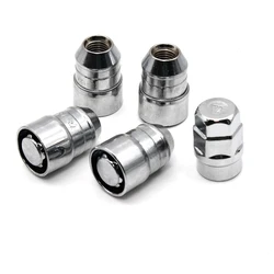 4pcs Nuts +1 Key Chrome Locking Nuts Anti theft Security Car Wheel Locking Nuts M12x1.5 Wheel Locks Lug Nuts for Honda for Acura