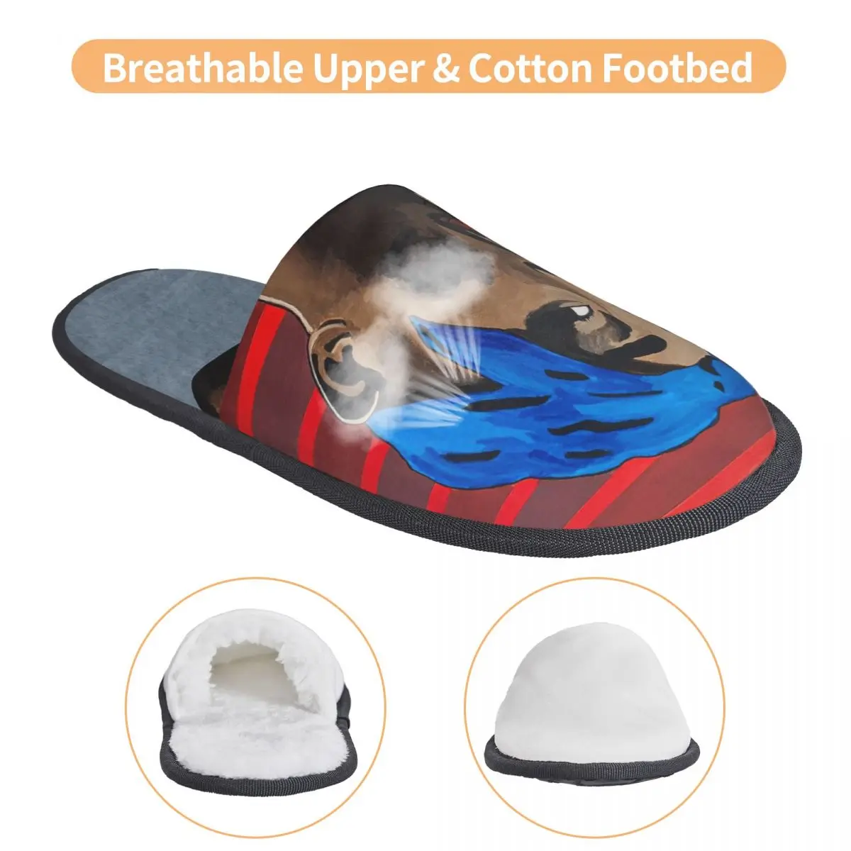 Custom 2P-pac Rapper Tupac House Slippers Women Comfy Memory Foam Slip On Hotel Slipper Shoes