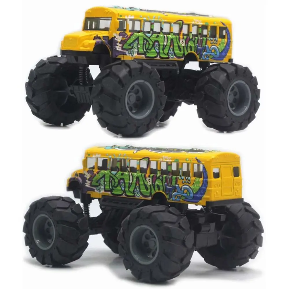 1:43 Scale School Bus Model Simulation Big Wheels Pull Back Car Toy Educational Die Cast Metal School Bus Vehicles Toys
