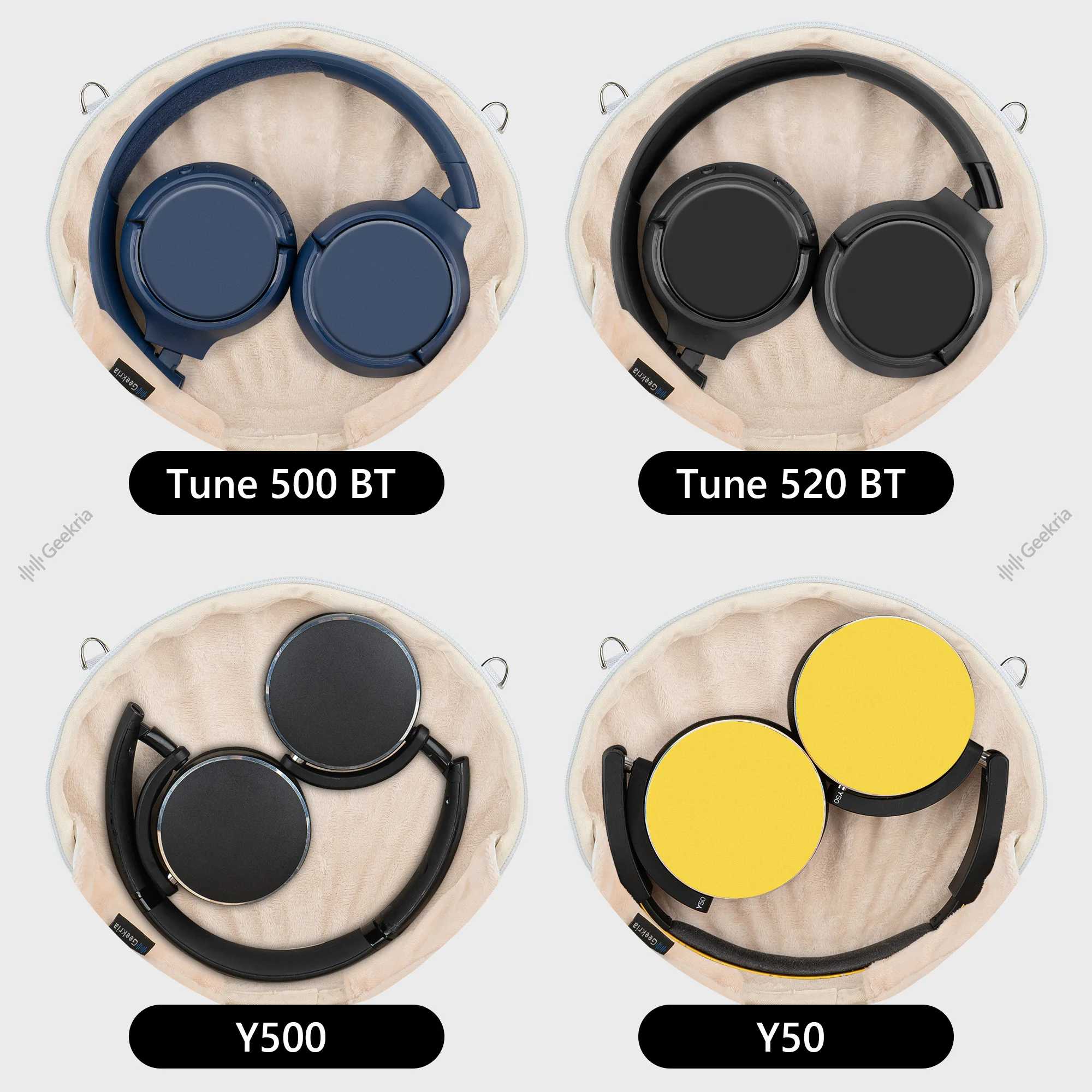 حافظة سماعات الرأس Geekria NOVA متوافقة مع JBL Tune 510BT/520BT، AKG Y50BT، Y500