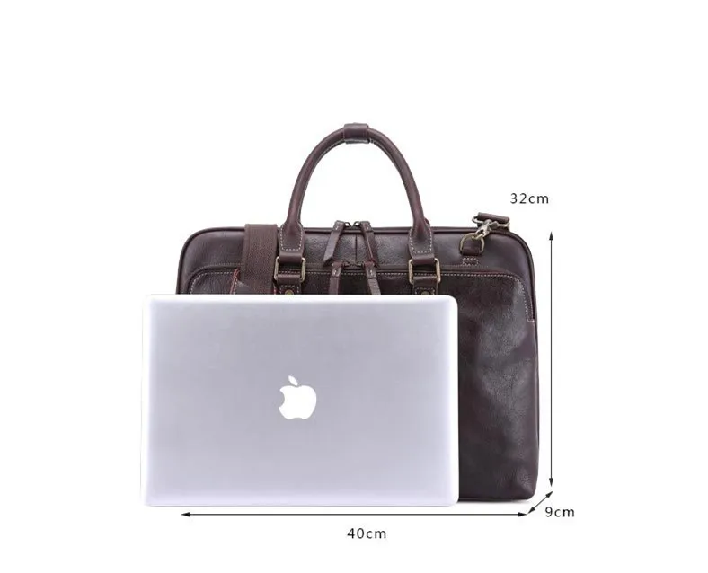 Borsa da uomo borsa per Laptop valigetta in morbida pelle da uomo borse a tracolla da viaggio Business vera pelle maschile 14 15.6 pollici