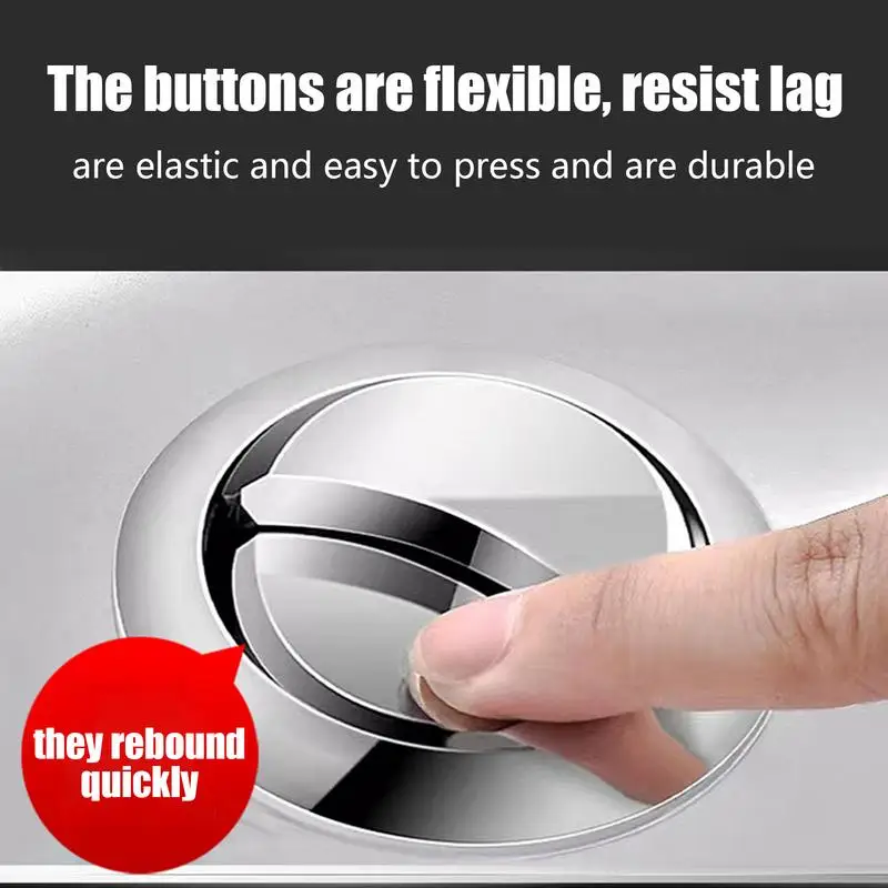 Dual Flush Button  Universal Button Pusher Stainless Steel Spring Press Toilet Flusher Dual Flush Toilet Tank  Bathroom product