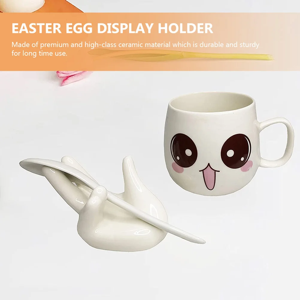 

2Pcs Hand Style Ceramic Egg Cup Holder Decorative Breakfast Egg Stand Kitchen Accessory Kitchen Accessory