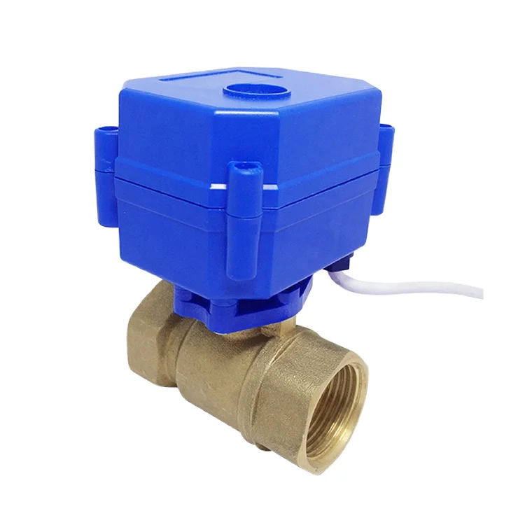 DN15 Brass Stainless Steel Ball Valve With DC12V/DC24V Electric Actuator 2-Way Motorized Ball Valve For Water Heating System