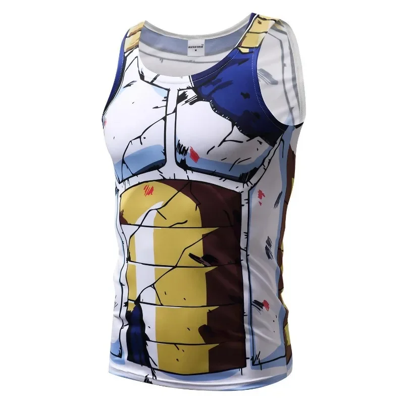 Dragon Ball Anime Tank Tops Goku Vest Singlet Gym Waistcoat Fitness Male Print Clothing Quick Drying Sportswear Sleeveless Shirt