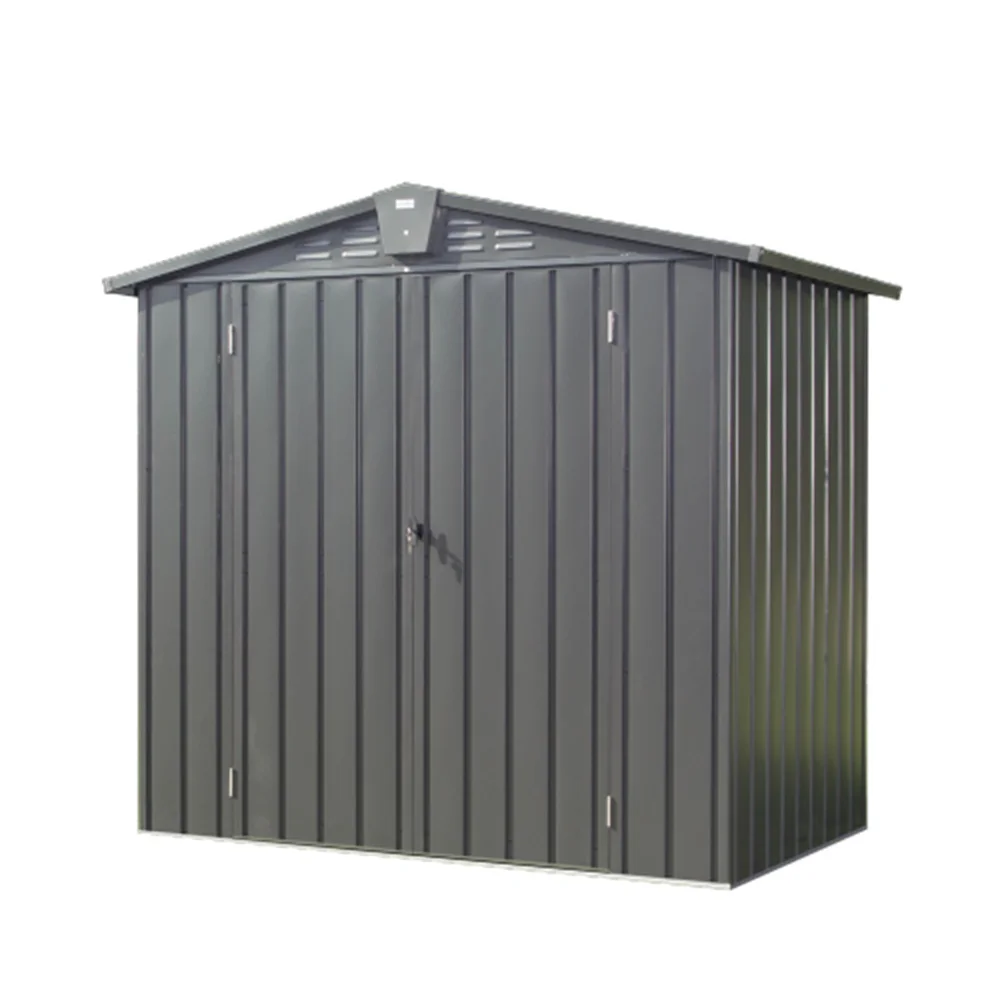 Outdoor Storage Shed 6.5'x 4.2'  Metal Garden Shed for Bike Trash Can  Tools Lawn Mowers Galvanized Steel Outdoor Storage Cabine