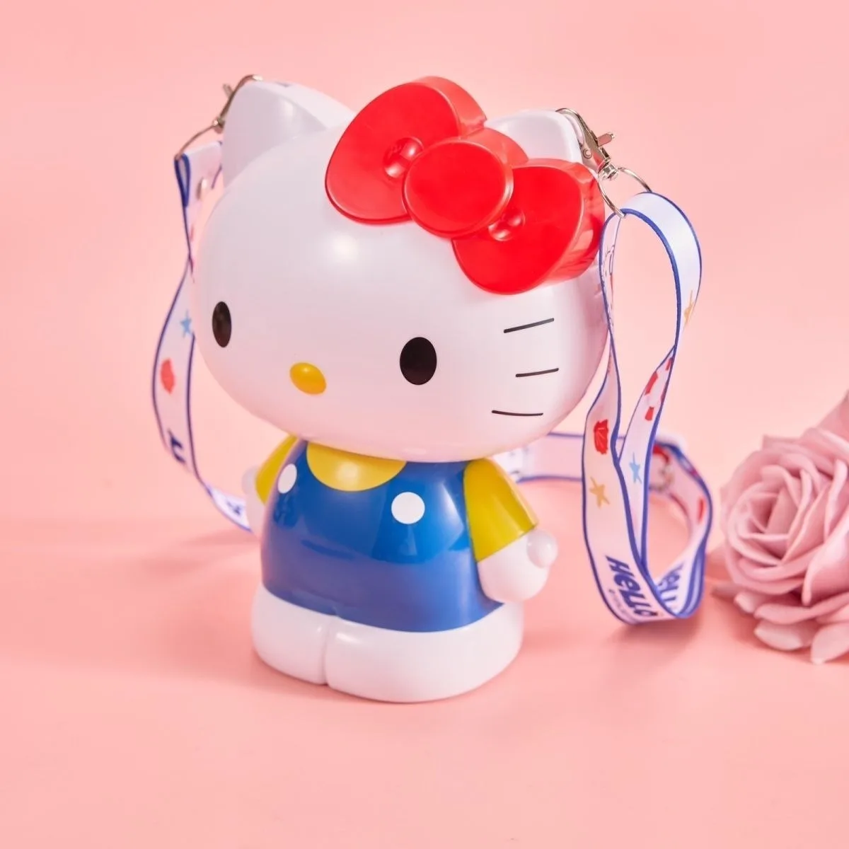Cute Hello Cute Kitty 3d Strap Bottle 900ml Removable Strainer Cup Brush Food Grade Anime Kawaii for Travel Daily Water CupGifts view 2