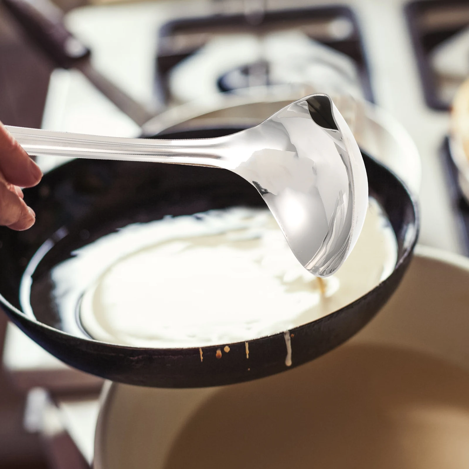 

Половник для супа из нержавеющей стали, ложка-сепаратор масла, эргономичная ручка, ковш-сепаратор масла для супа, фильтр для смазки, ситечко, ложка для кухни