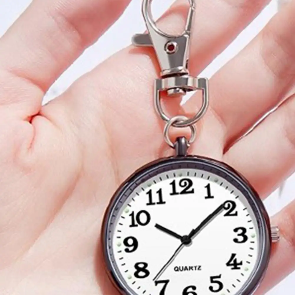 Watch Keychain Quartz Movement Watch Compact Keychain Watch with High Precision Quartz Movement Silent Pointer Keyring Watches