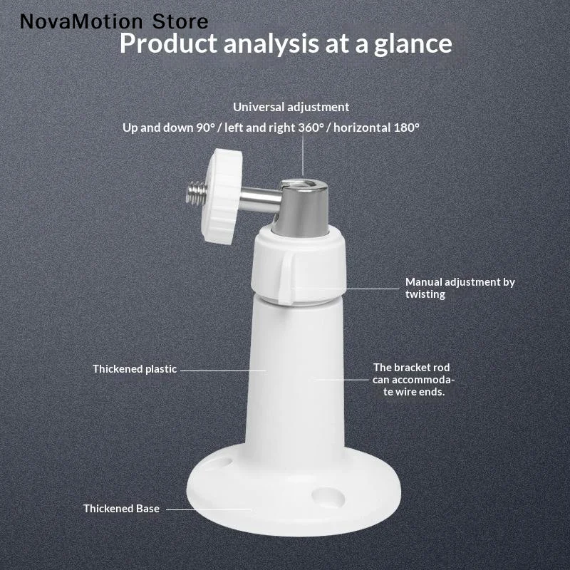 [NM]Durable White Security Camera Mount Bracket 360 Degree Adjustable Swivel For Indoor Outdoor Home Surveillance Use[NM]