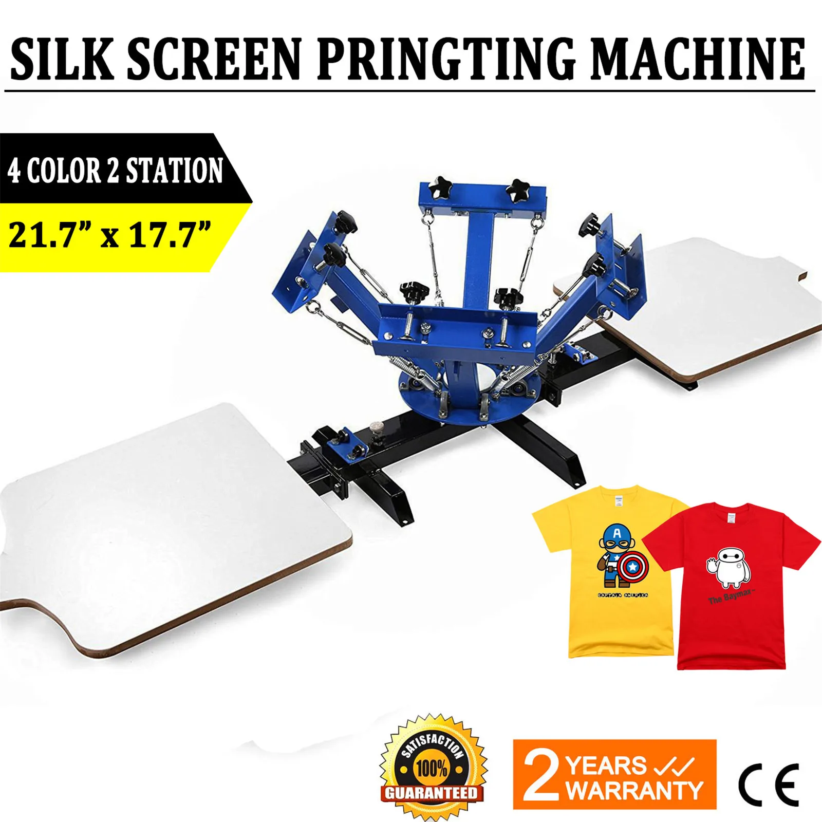 4 Color 1 Station Silk Screen Printing Machine Steel Hot Press Hand Tools DIY Kit Prensa For T-Shirt Equipment Printer 21.7 x 17