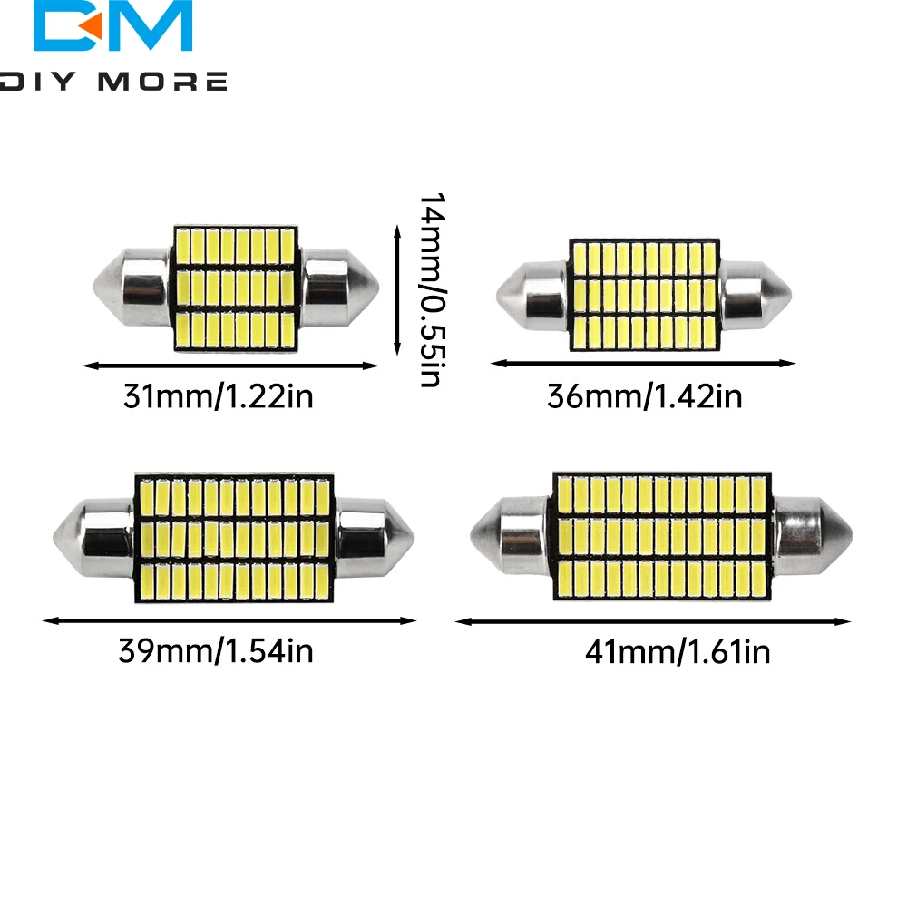 12V 2W Car Interior Ceiling Trunk License Plate Light 24/30/36/39 LED SMD 300LM Light for Roof Lights Map lights Trunk Lights