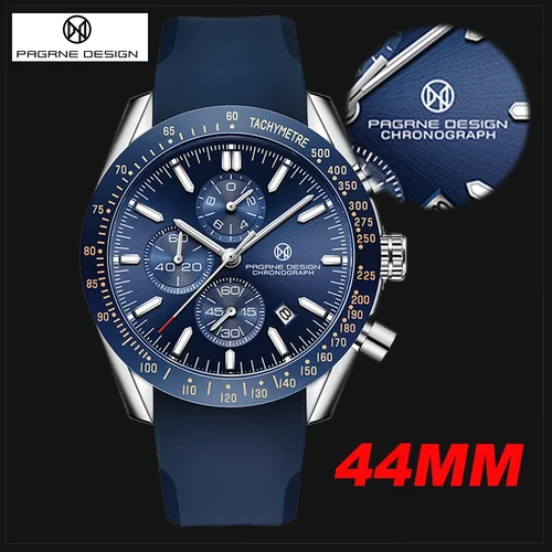 Imagen 2 del producto (PAGRNE) PAGANI DESIGN 45MM relojes de cuarzo para hombre 30M impermeable de lujo de negocios de acero inoxidable reloj Masculino 5140
